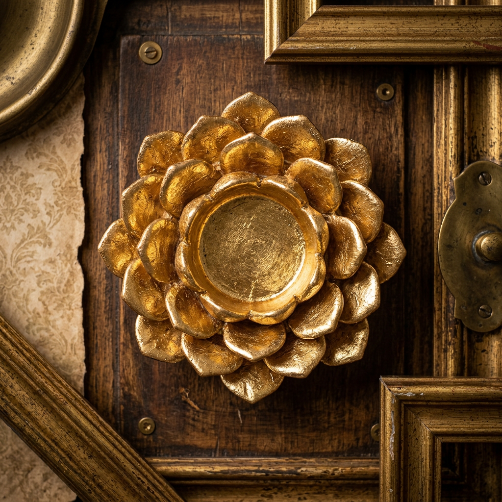 Gold Flower Wall Decor Antique