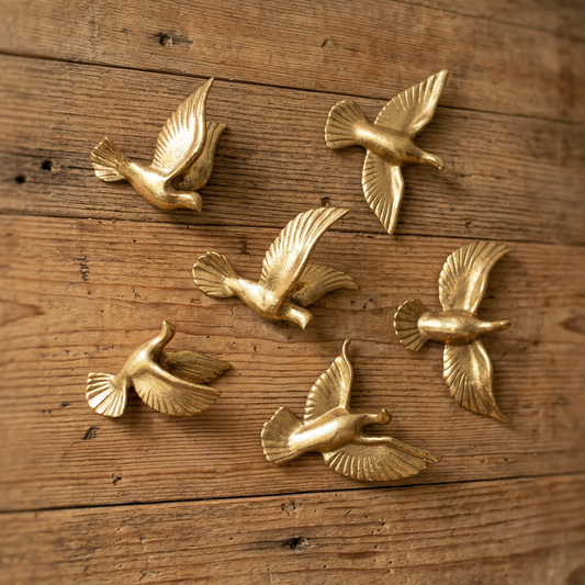 Gold Flying Birds Wall Decor Set