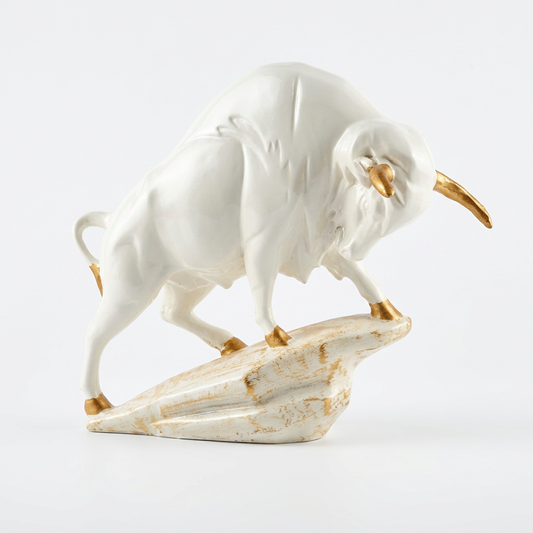 White Gold Bull Statue